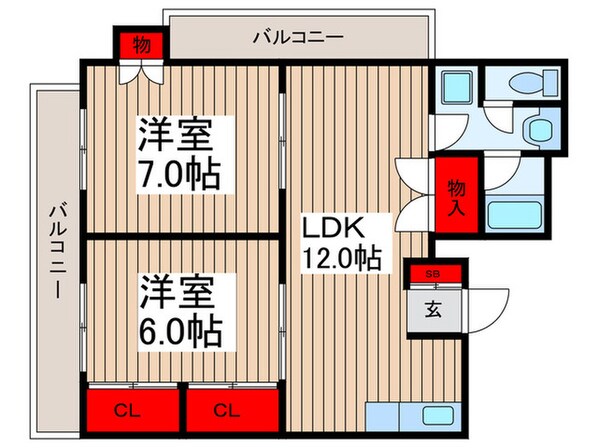 ガーデンフィール中央二番館の物件間取画像